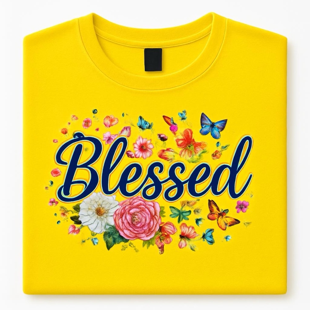 Adult t shirt. Yellow religious. Cotton very comfortable large